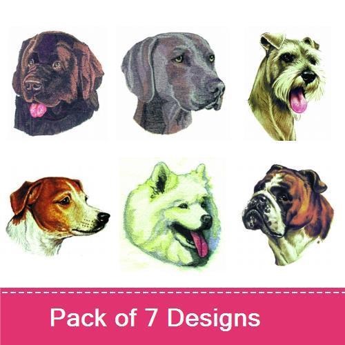 Dog Breed Embroidery Bundle – Chocolate Lab, Great Dane & More (7 Designs)