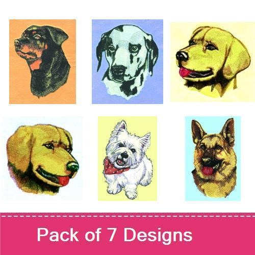 Dog Breed Embroidery Bundle – Rottweiler, Dalmatian, and More (7 Designs)