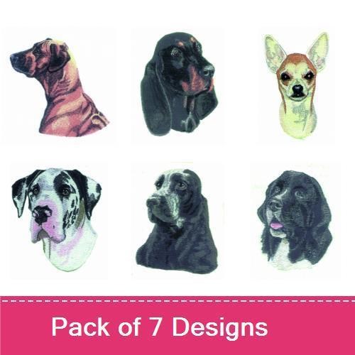 Dog Breed Embroidery Bundle – Great Dane, Chihuahua & More (7 Designs)