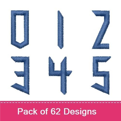 Denim Style Letters Embroidery Designs Bundle – A, 0, 1, 2 & More (62 Designs)