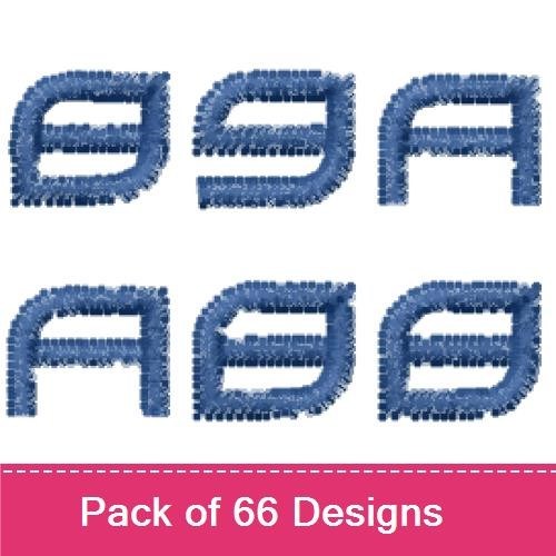 Denim Alphabet Letters Embroidery Designs Bundle – A, B, C, D, E, F, G, H, I, J, K, L, M & More (66 Designs)