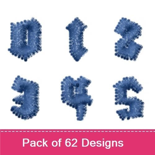Denim Letters Embroidery Designs Bundle – Denim Letter A, Denim Letter B, Denim Letter C & More (62 Designs)