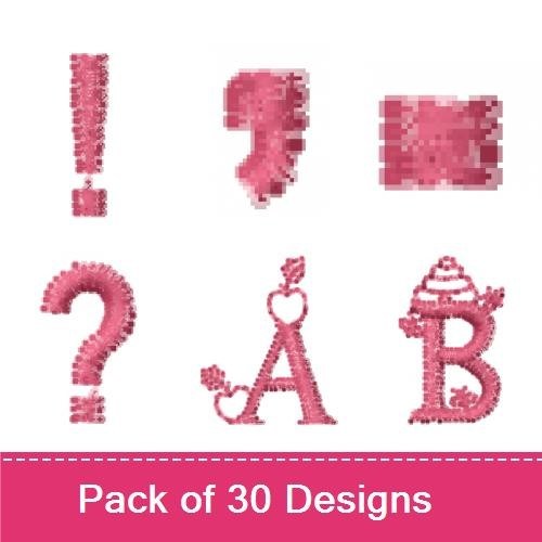 Punctuation & Letter Embroidery Bundle – Fun Designs (30 Designs)