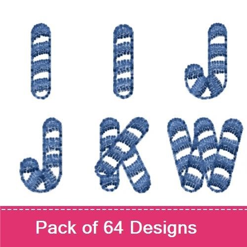 Denim-Themed Numbers Embroidery Designs Bundle – Number 0, Number 1, Number 2 & More (64 Designs)