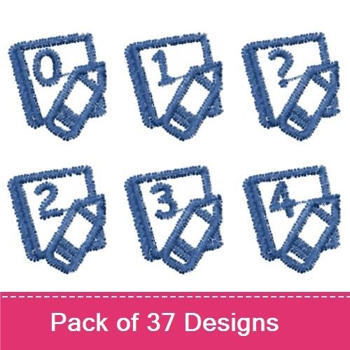 Floral Numbers Embroidery Designs Bundle – Floral Number 0, Floral Number 1, Floral Number 2 & More (37 Designs)