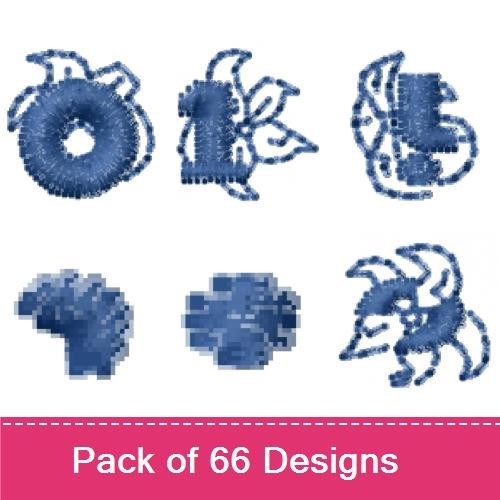 Denim Numbers Embroidery Designs Bundle – Denim Number 0, Denim Number 1, Denim Number 2 & More (66 Designs)