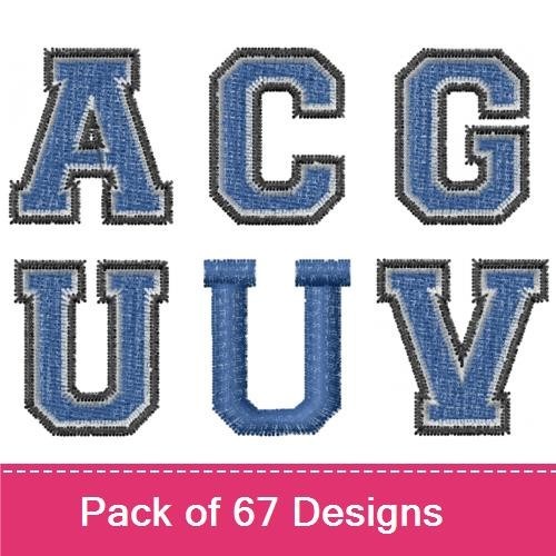 Denim Style Numbers Embroidery Bundle – Number 0, Number 1, Number 2 & More (67 Designs)