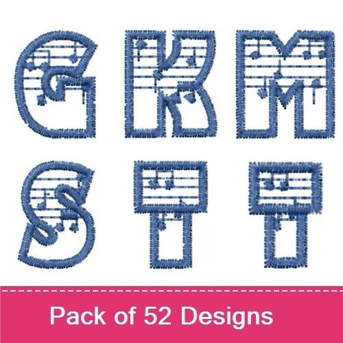Alphabet Letters Embroidery Designs Bundle – A, B, C, D, E, F, G & More (52 Designs)
