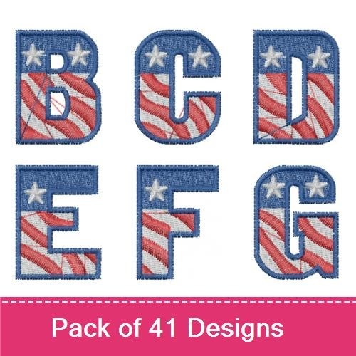 Patriotic Numbers Embroidery Designs Bundle – 0 with Stars and Stripes, 1 with Stars and Stripes, 2 with Stars and Stripes & More (41 Designs)