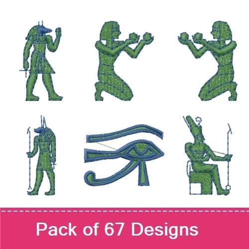 Ancient Egyptian Gods Embroidery Designs Bundle – Anubis, Horus, Osiris, Isis & More (67 Designs)
