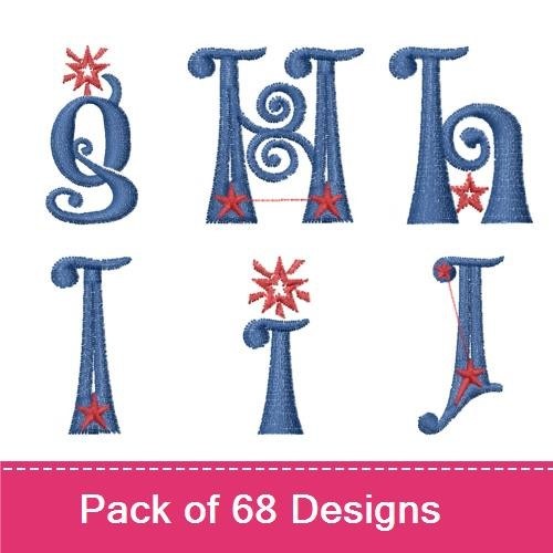 Patriotic Number Embroidery Designs Bundle – Number 0 with Star, Number 1, Number 2 & More (68 Designs)