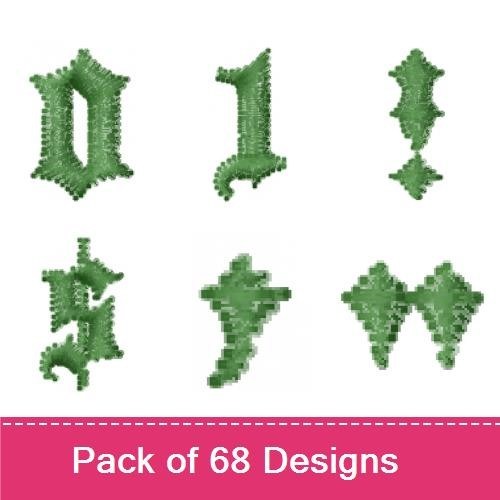 Gothic Letters & Numbers Embroidery Designs Bundle – Gothic Letter D, Gothic Letter Z, Gothic Number 1 & More (68 Designs)
