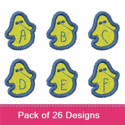 Applique Alphabet Chick Embroidery Bundle – Chick Letter A, Chick Letter B, Chick Letter C & More (26 Designs)