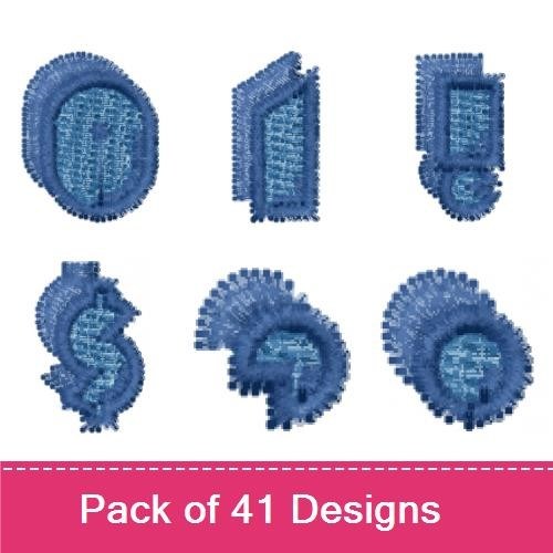 Denim Number Embroidery Bundle – Denim Number 0, Denim Number 1, Denim Number 2 & More (41 Designs)