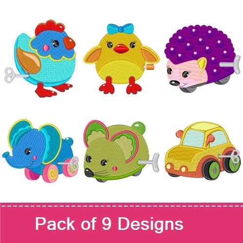 Animal Toy Embroidery Bundle – Fun Designs (9 Designs)