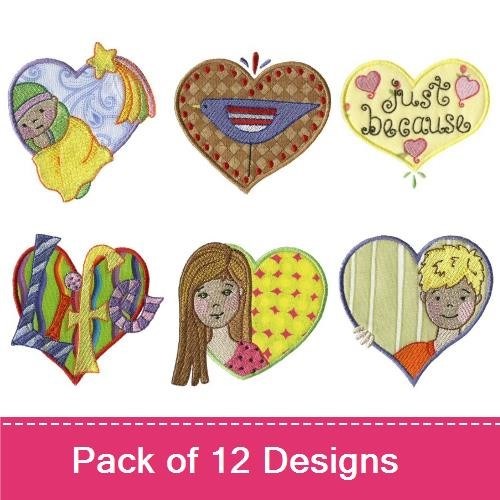 Heart Embroidery Bundle – Colorful Designs (12 Designs)