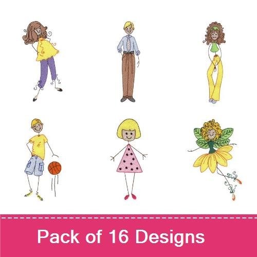 Characters Embroidery Bundle – Fun Designs (16 Designs)
