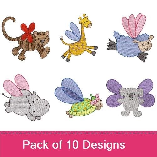 Animal Embroidery Bundle – Cute Characters (10 Designs)