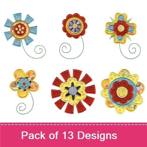 Doodle Flowers Applique