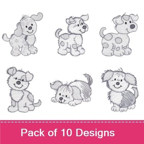Playful Puppy Embroidery Bundle – Adorable Dog Designs (10 Designs)