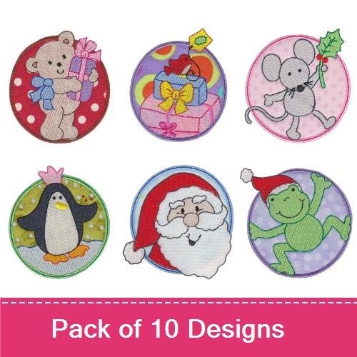Teddy Bear & Santa Christmas Embroidery Bundle – Holiday Characters (10 Designs)