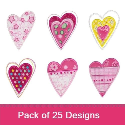 Applique Hearts