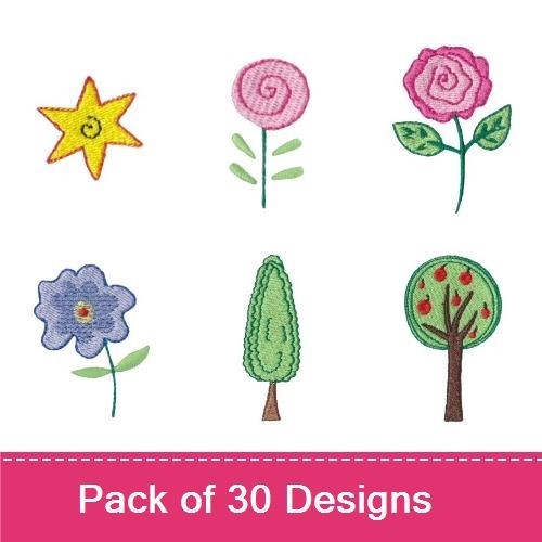 Floral Embroidery Bundle – Nature-Inspired Designs (30 Designs)