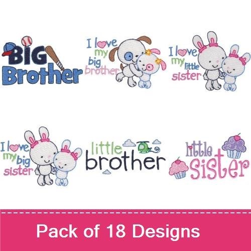 Sibling Love Embroidery Bundle – Brother & Sister Designs (18 Designs)