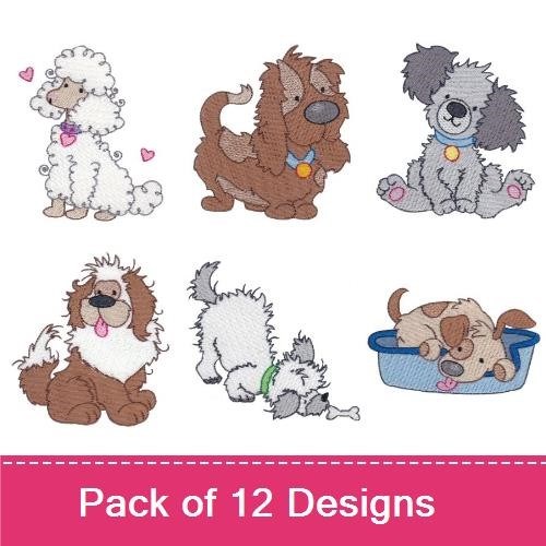 Dog Breed Embroidery Bundle – Cute Canine Designs (12 Designs)