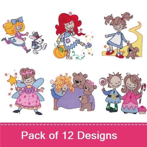 Fairy Princess & Girls Embroidery Bundle – Fun Characters (12 Designs)