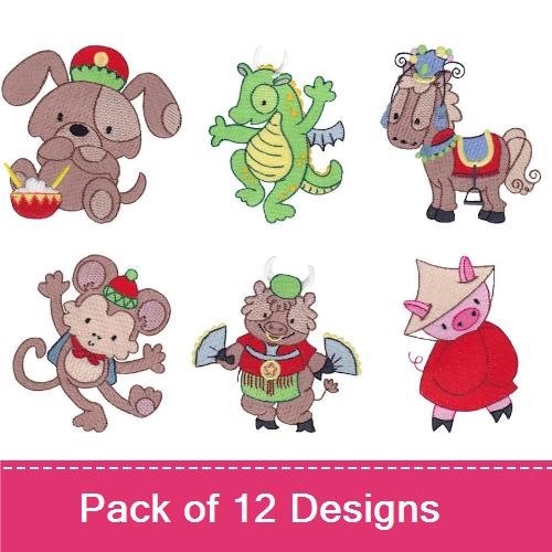 Animal Embroidery Bundle – Fun Characters (12 Designs)