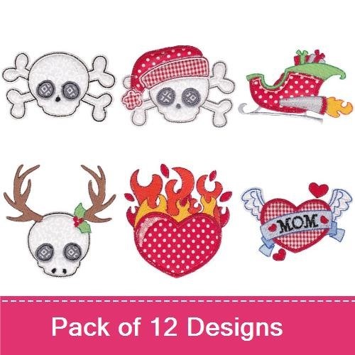 Skull Holiday Applique