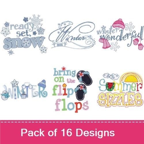 Skydiving & Spring Embroidery Designs Bundle – Skydiver with Parachute, I Love Skydiving Text, & More (16 Designs)