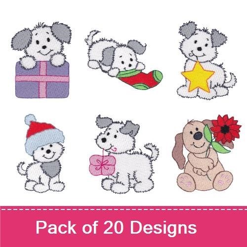 Puppy Embroidery Bundle – Cute Canine Designs (20 Designs)