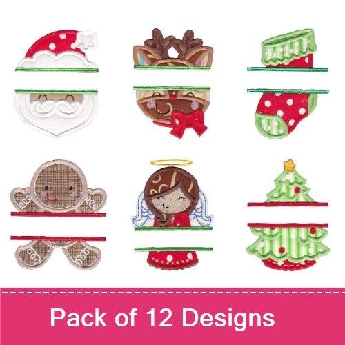 Split Christmas Applique