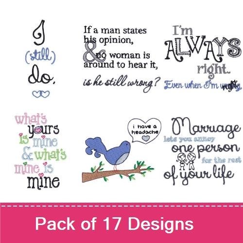 Marriage & Sports Embroidery Designs Bundle – I (still) do, Football Season, Basketball Season & More (17 Designs)