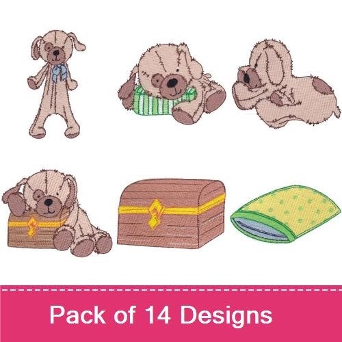 Stuffed Dog Embroidery Bundle – Adorable Designs (14 Designs)
