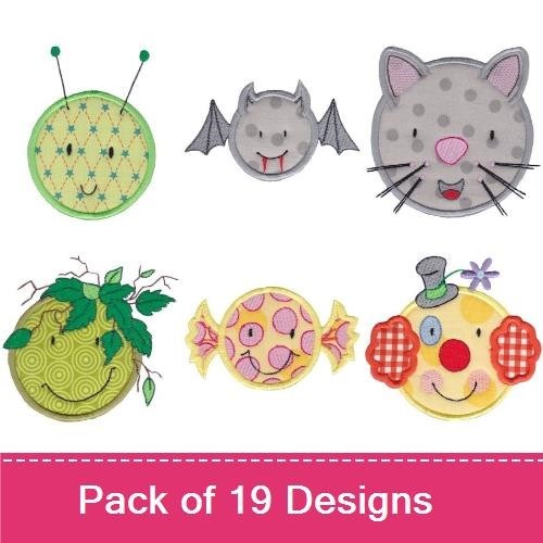 Smiley Face Halloween Applique
