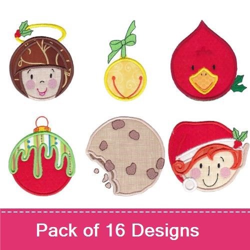 Round Christmas Applique