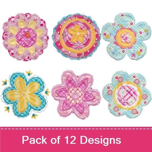 Cute Flower Raggedy Applique