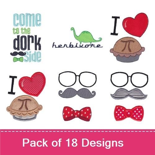 Funny Sayings & Characters Embroidery Designs Bundle – Come to the Dork Side, Pirate Snail, Cute Monster & More (18 Designs)