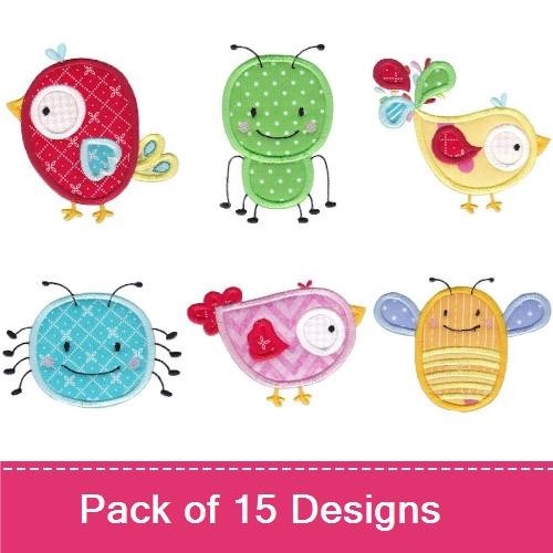 Birds N Bugs Applique