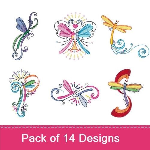 Swirly Dragonflies