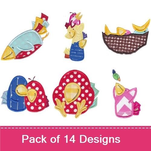 Silly Birds Applique