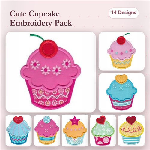 Hello Cupcake Applique