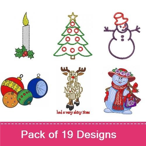 Christmas Candle & Tree Embroidery Bundle – Holiday Decorations (19 Designs)