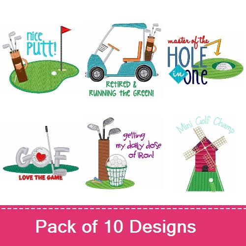 Hole In One! Embroidery design pack by Concord Collections, Embroidery Packs  on