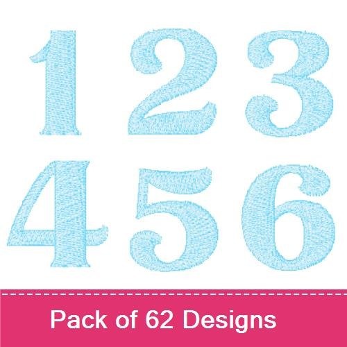 Blue Alphabet and Numbers Embroidery Designs Bundle – Number 0, Number 1, Letter A & More (62 Designs)