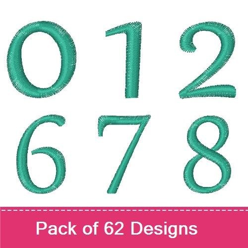 Embroidered Numbers and Letters Embroidery Designs Bundle – Number 0, Number 1, Number 2 & More (62 Designs)