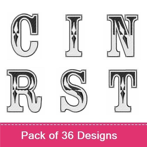 Vintage Alphabet and Numbers Embroidery Designs Bundle – Vintage Number 0, Vintage Number 1, Vintage Letter A & More (36 Designs)
